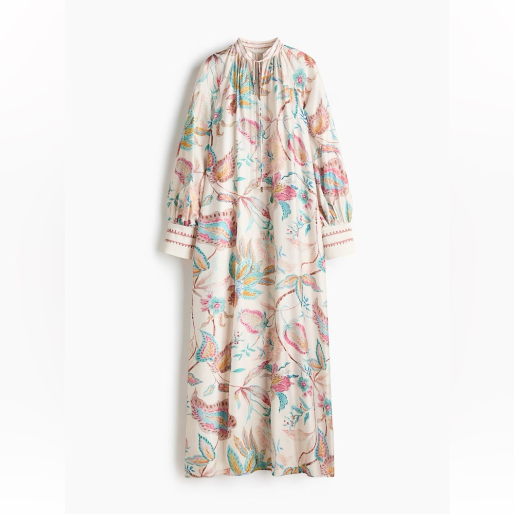 New H&M Floral Long Sleeve Loose Fit Maxi Dress